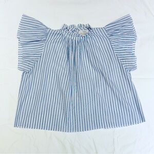 Trovata Birds of Paradise Anthropologie High Neck Ruffled Shirt Size XS EUC